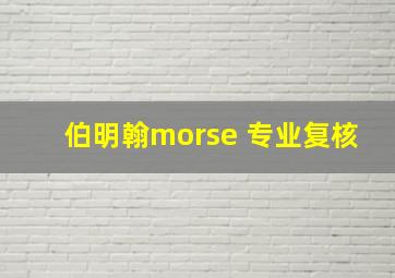 伯明翰morse 专业复核